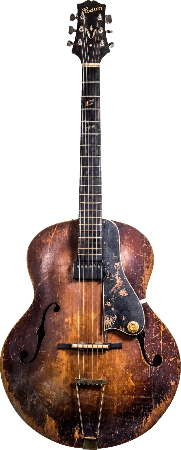 Big Creek Slim's worn archtop guitar